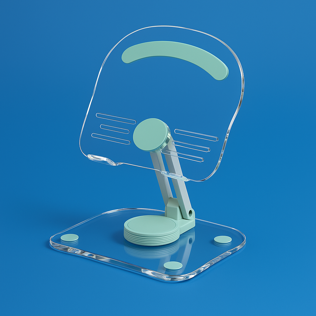 StandEase | Tablet Stand For Desk – Ergonomic Adjustable Angles – Acrylic Foldable Non-slip – Home Office & Study