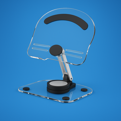 StandEase | Tablet Stand For Desk – Ergonomic Adjustable Angles – Acrylic Foldable Non-slip – Home Office & Study