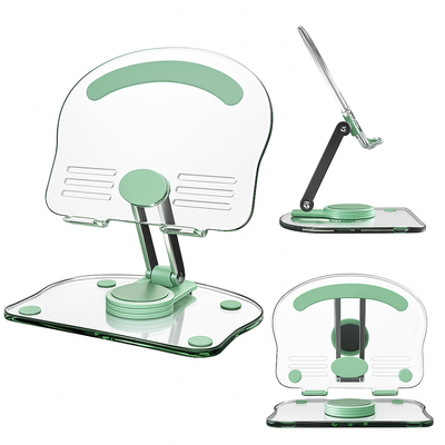 StandEase | Tablet Stand For Desk – Ergonomic Adjustable Angles – Acrylic Foldable Non-slip – Home Office & Study