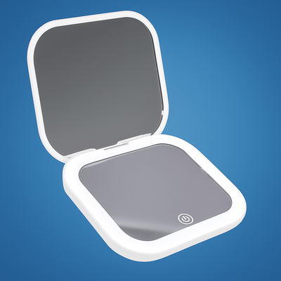 GlowFold | Light Up Makeup Mirror – Adjustable LED Brightness – Compact Folding Double-Sided – Travel & Home Use