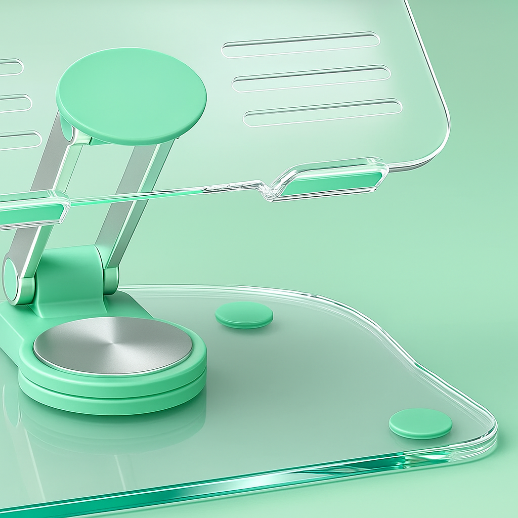 StandEase | Tablet Stand For Desk – Ergonomic Adjustable Angles – Acrylic Foldable Non-slip – Home Office & Study