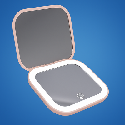 GlowFold | Light Up Makeup Mirror – Adjustable LED Brightness – Compact Folding Double-Sided – Travel & Home Use