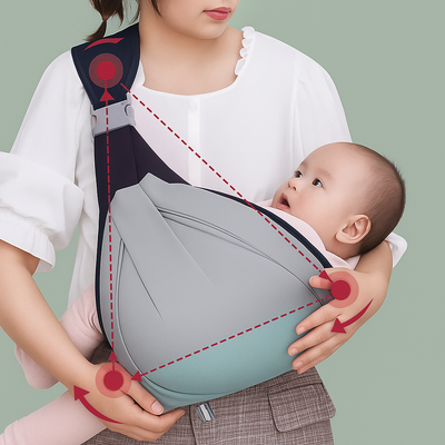 CarryEase | Baby Carrier Sling – Ergonomic Breathable – Lightweight Mesh Adjustable – Newborns and Parents