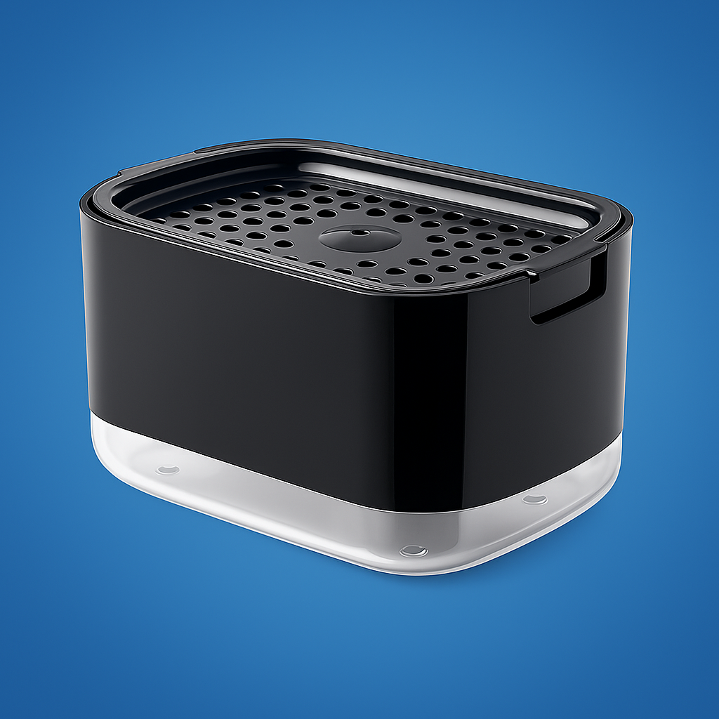 TidyFlow | Soap Dispenser Sponge Holder – Compact Non-Slip – Silicone Base Easy Clean – Kitchen Sink Organisation