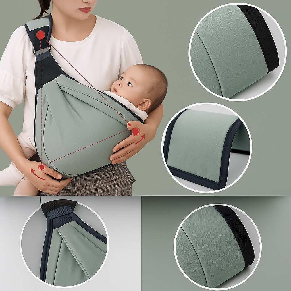 CarryEase | Baby Carrier Sling – Ergonomic Breathable – Lightweight Mesh Adjustable – Newborns and Parents