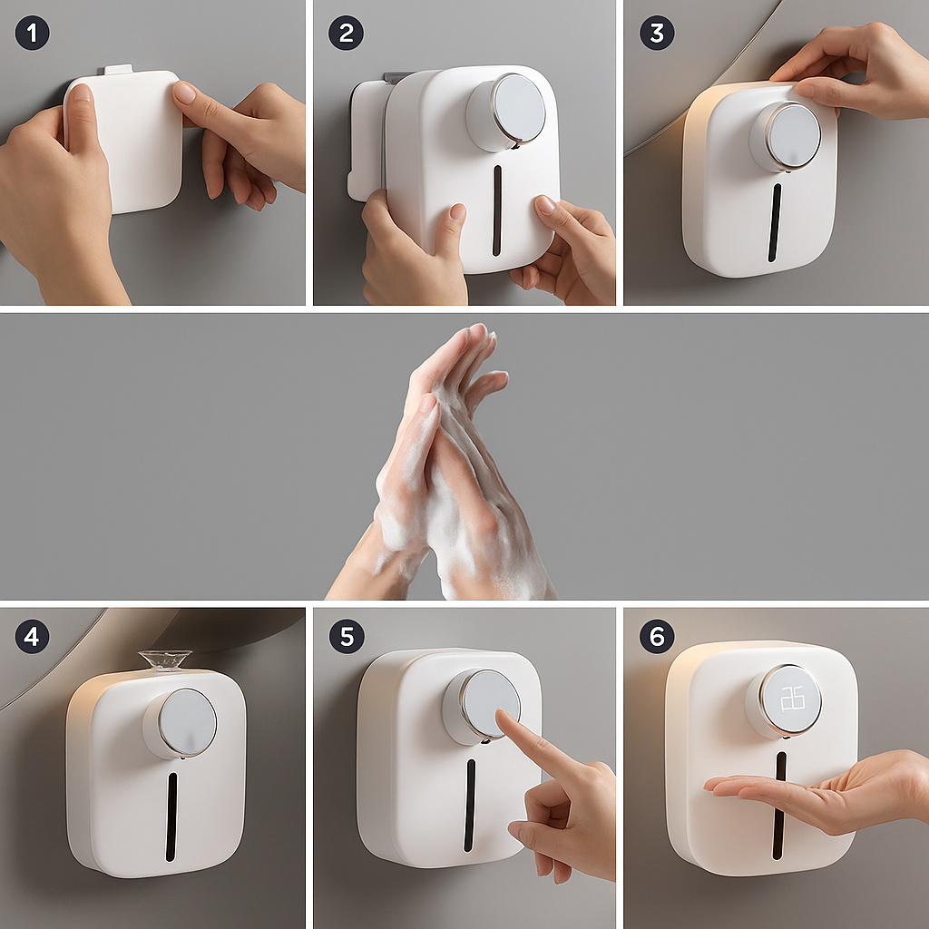 PureGuard | Automatic Soap Dispenser – Touchless Hygiene – Rechargeable Wall Mounted – Bathrooms Kitchens Homes