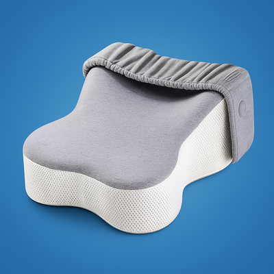 DreamRelief | Knee Pillow – Side Sleeper Alignment – Breathable Memory Foam with Strap – Pregnancy and Hip Support