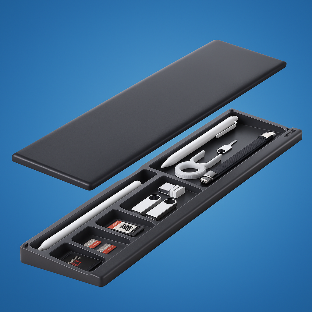 DeskZen | Keyboard Wrist Rest – Ergonomic Cushion Support – Non-Slip Pad with Storage Box – Office Productivity & Comfort