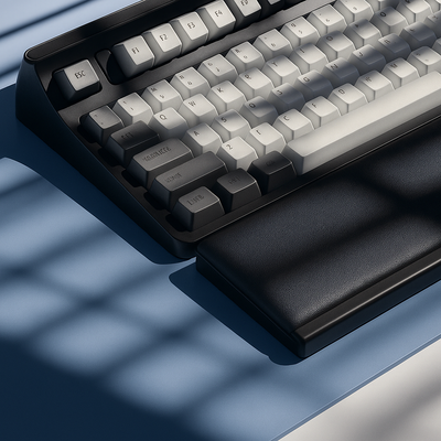 DeskZen | Keyboard Wrist Rest – Ergonomic Cushion Support – Non-Slip Pad with Storage Box – Office Productivity & Comfort