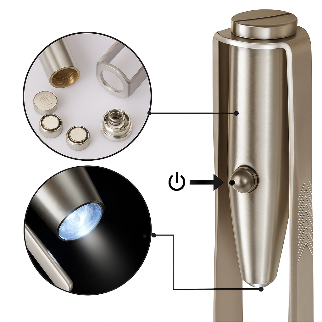 BrowSure | Eyebrow Tweezers – Rust-Resistant Stainless Steel – LED Light Precision Grip – Long-Lasting At-Home Grooming