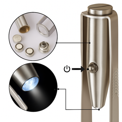 BrowSure | Eyebrow Tweezers – Rust-Resistant Stainless Steel – LED Light Precision Grip – Long-Lasting At-Home Grooming