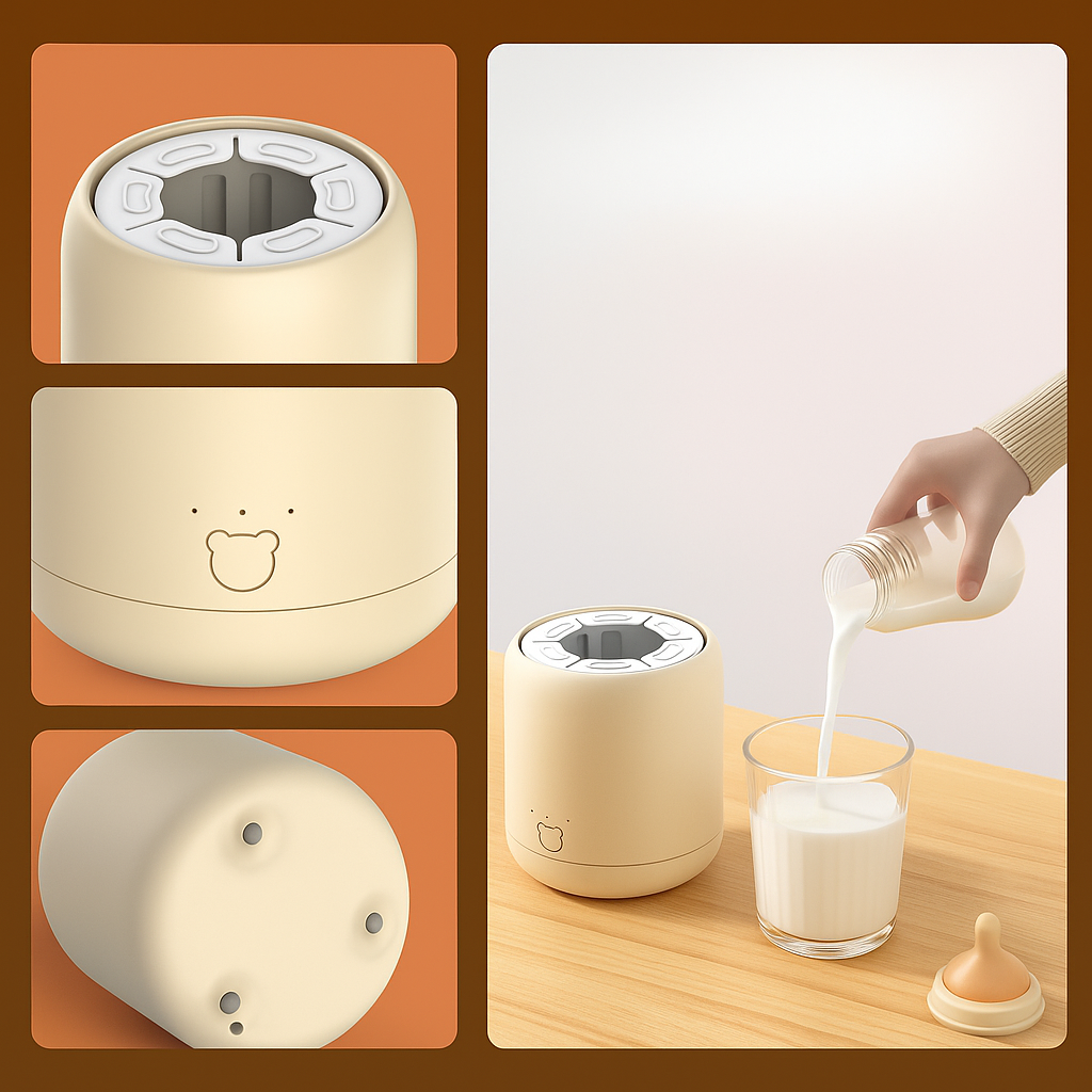 CalmaFeed | Baby Formula Mixer – Clump-Free Bottle Shaker – Quiet Rechargeable Design – Night Feeds & Busy Parents