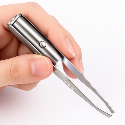 BrowSure | Eyebrow Tweezers – Rust-Resistant Stainless Steel – LED Light Precision Grip – Long-Lasting At-Home Grooming