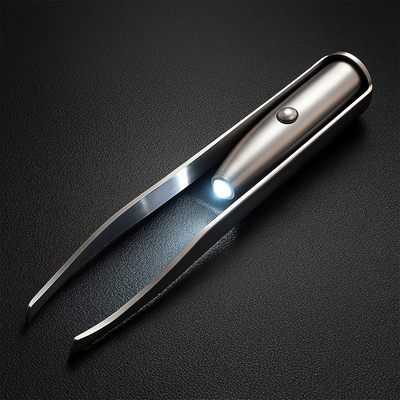 BrowSure | Eyebrow Tweezers – Rust-Resistant Stainless Steel – LED Light Precision Grip – Long-Lasting At-Home Grooming