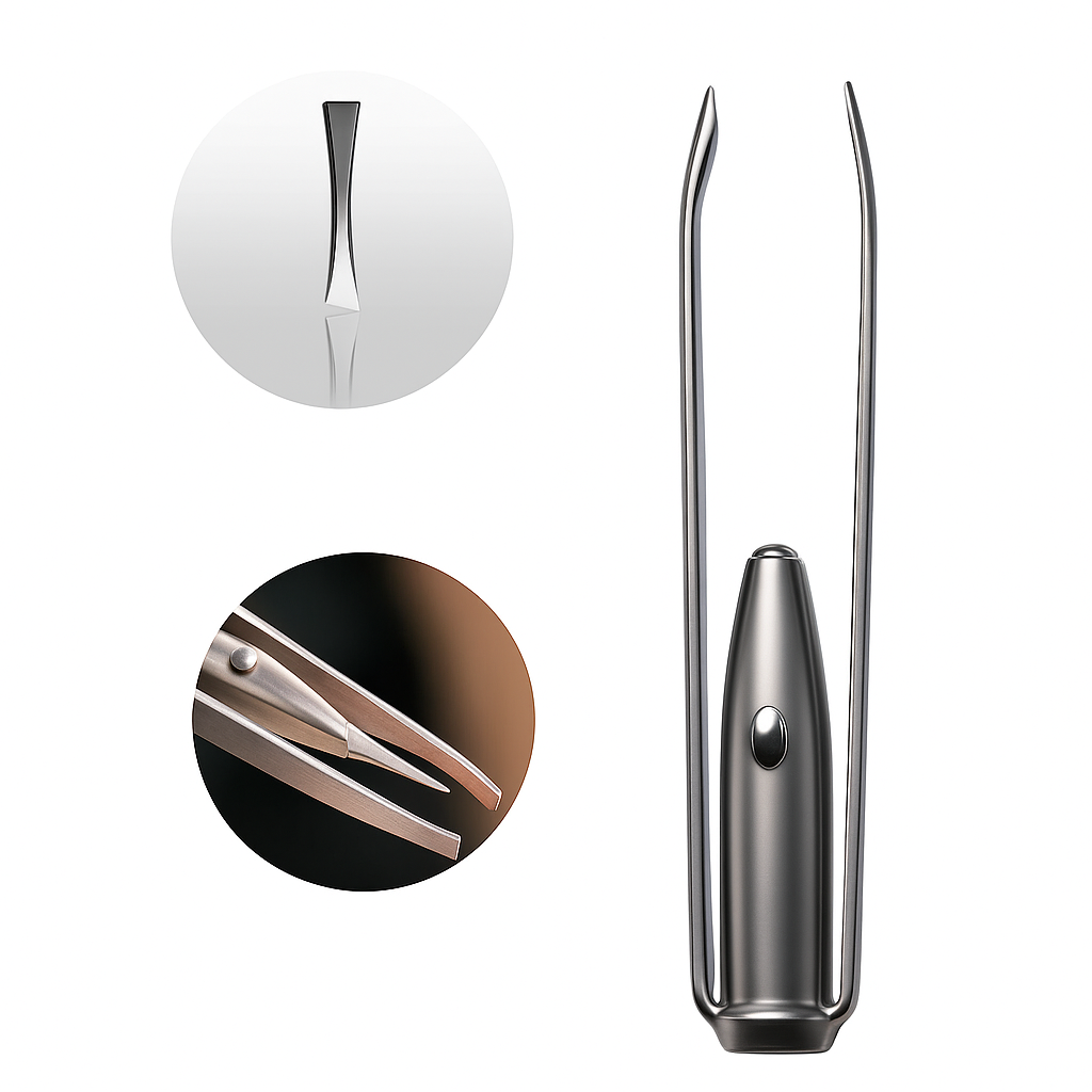 BrowSure | Eyebrow Tweezers – Rust-Resistant Stainless Steel – LED Light Precision Grip – Long-Lasting At-Home Grooming
