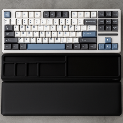 DeskZen | Keyboard Wrist Rest – Ergonomic Cushion Support – Non-Slip Pad with Storage Box – Office Productivity & Comfort