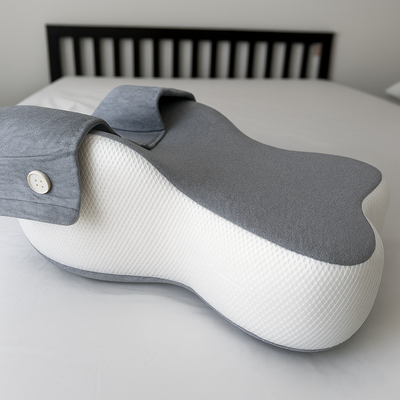 DreamRelief | Knee Pillow – Side Sleeper Alignment – Breathable Memory Foam with Strap – Pregnancy and Hip Support