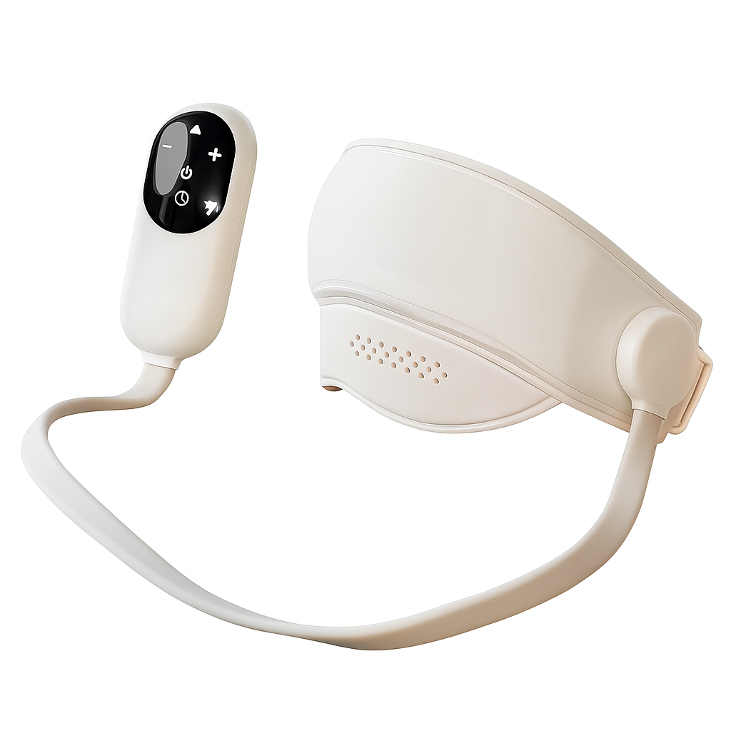 Relaxura | Eye Massager – Heated Hot Compress – Adjustable Rechargeable Design – Stress Relief Relaxation & Better Sleep