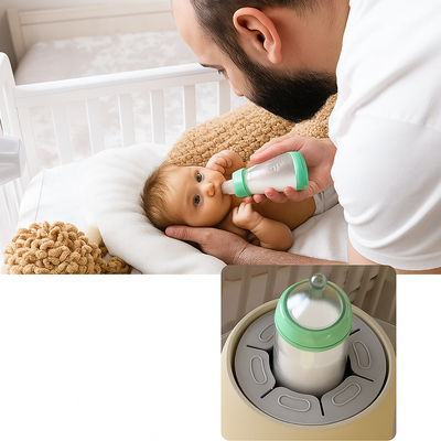 CalmaFeed | Baby Formula Mixer – Clump-Free Bottle Shaker – Quiet Rechargeable Design – Night Feeds & Busy Parents