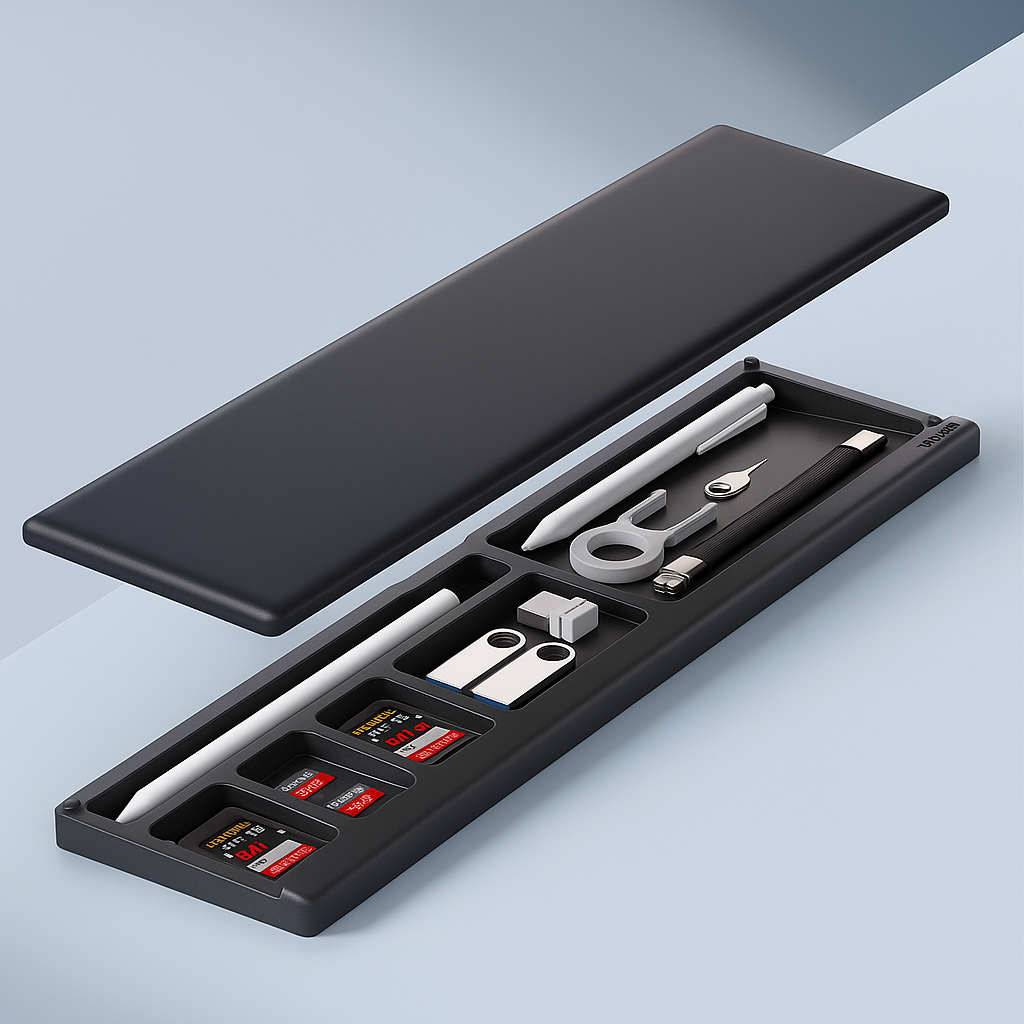 DeskZen | Keyboard Wrist Rest – Ergonomic Cushion Support – Non-Slip Pad with Storage Box – Office Productivity & Comfort