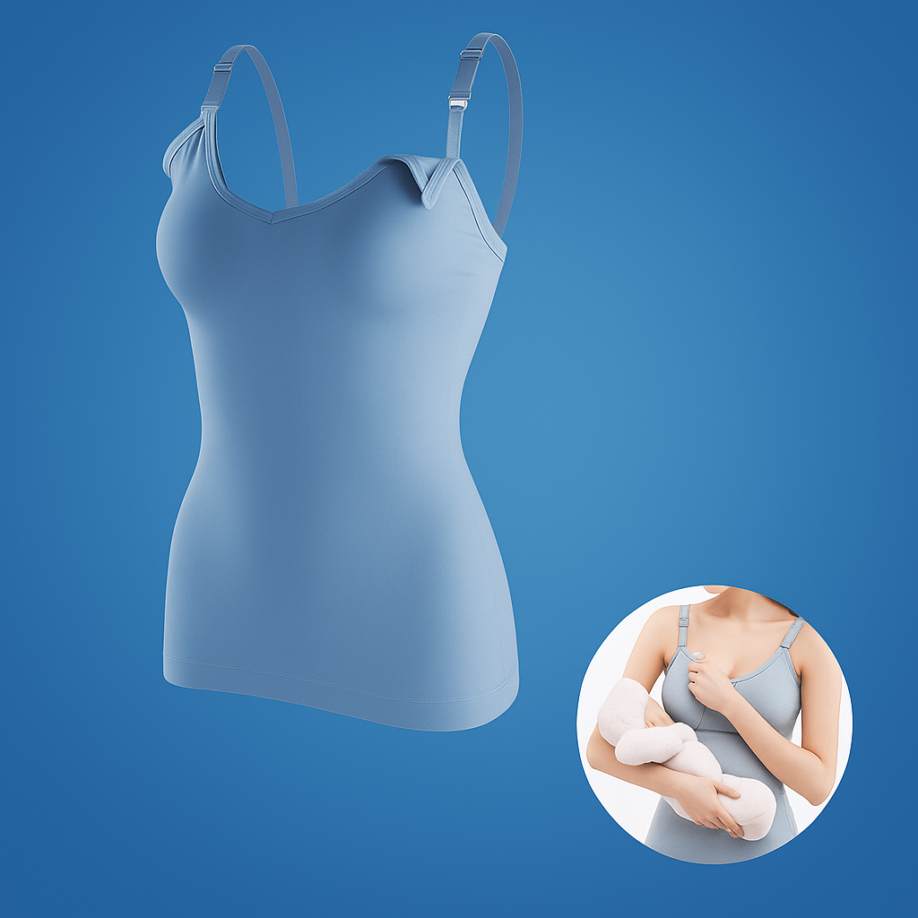 Nurtura | Maternity Breastfeeding Top – Leak-proof Support Pads – Stretch Cotton – Confidence for New Mothers