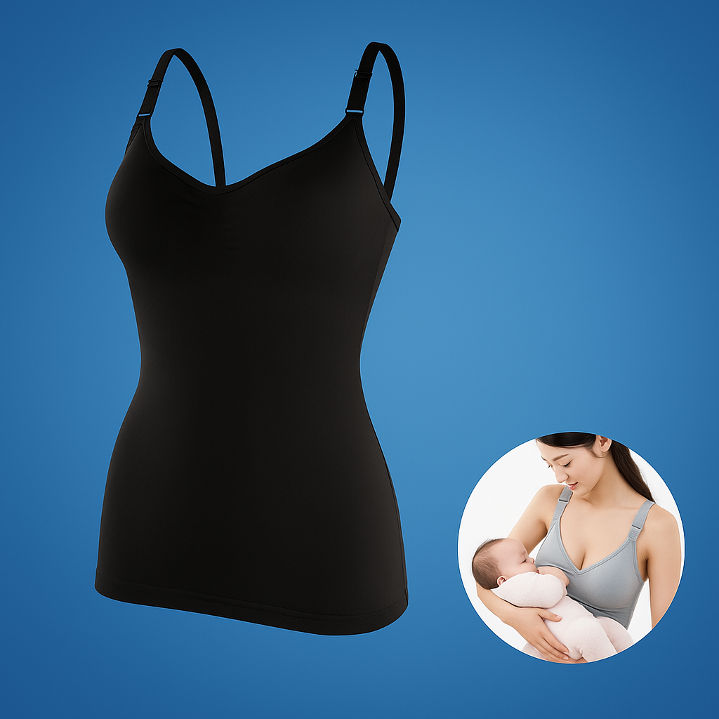 Nurtura | Maternity Breastfeeding Top – Leak-proof Support Pads – Stretch Cotton – Confidence for New Mothers