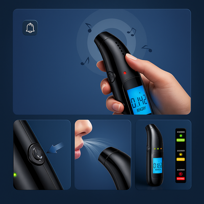 DriveClear | Breathalyser – Morning-after Alcohol Tester – Portable LCD Screen – Safe for UK Drivers