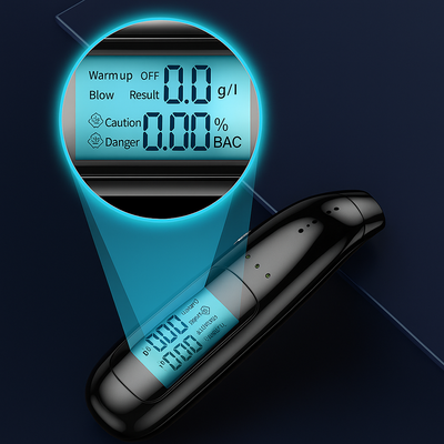 DriveClear | Breathalyser – Morning-after Alcohol Tester – Portable LCD Screen – Safe for UK Drivers