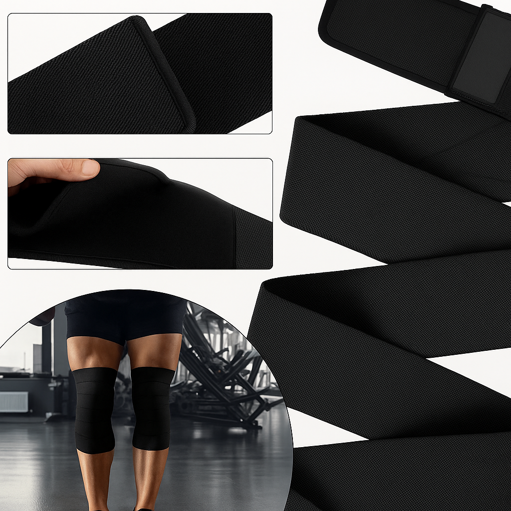 LiftGuard | Powerlifting Knee Wraps – Injury Prevention – Non-slip Long Design – Squats and Strength Training