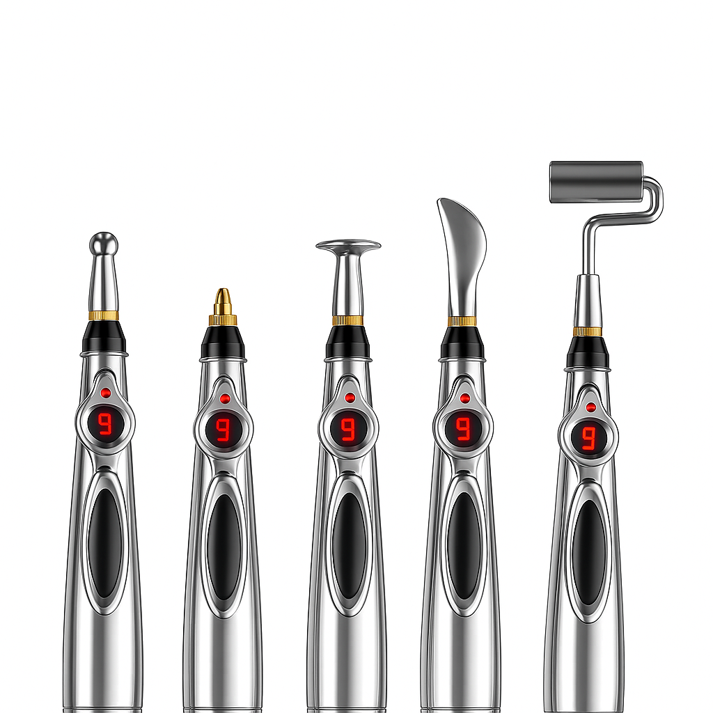 PulseCare | Pain Relief Acupuncture Pen – Drug-free Massage Therapy – Multi-head Design – Stress and Muscle Recovery