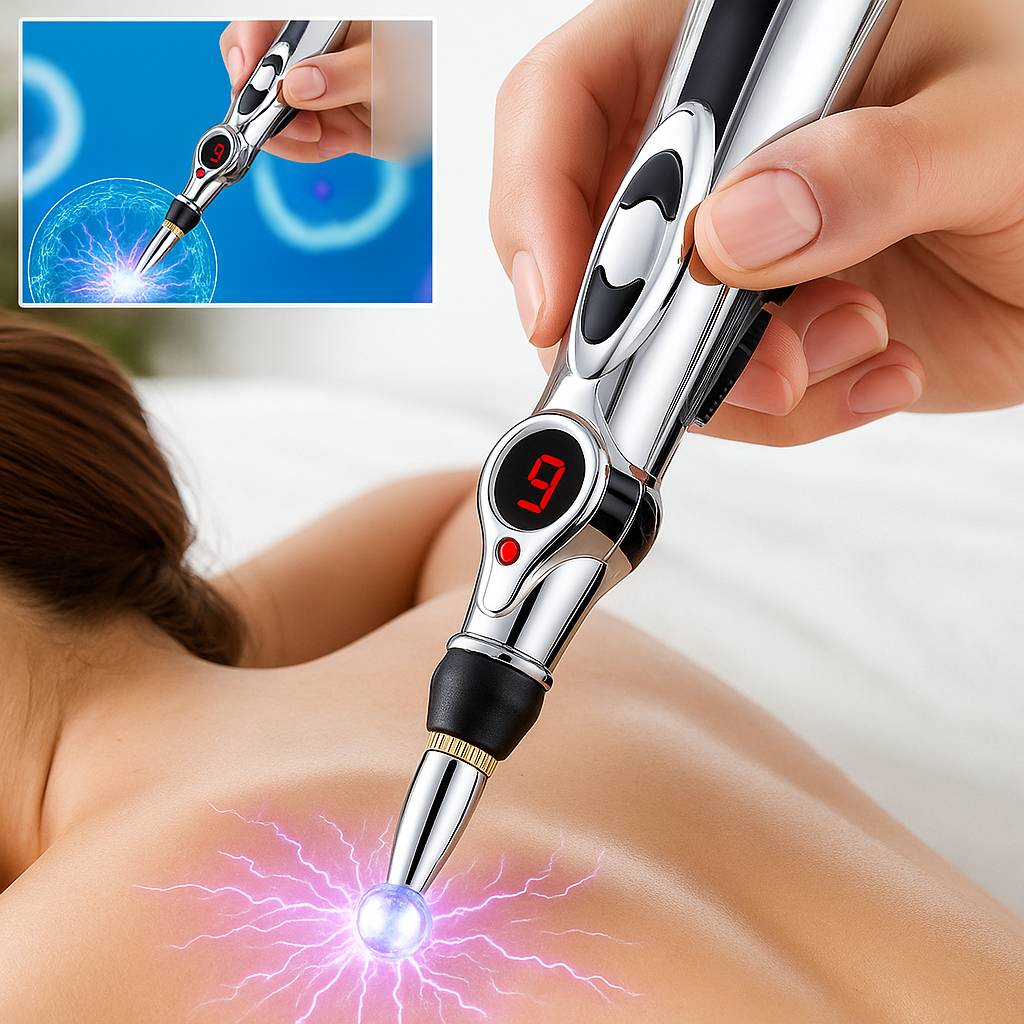 PulseCare | Pain Relief Acupuncture Pen – Drug-free Massage Therapy – Multi-head Design – Stress and Muscle Recovery