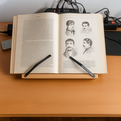 PageLift | Book stand – Foldable Adjustable – Wooden Stable Frame – Cookbooks Tablets and Hands-free Reading