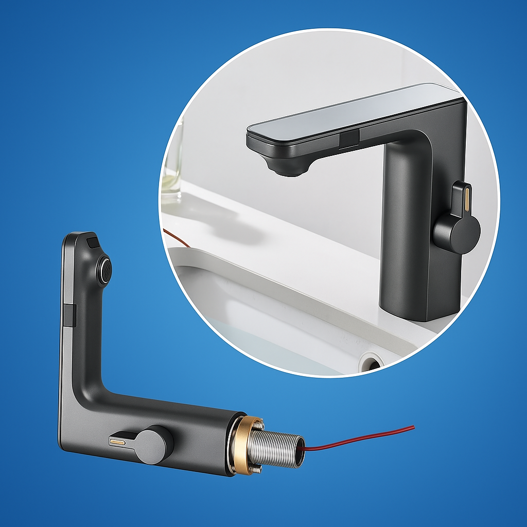 AquaSense | Infrared Sensor Faucet – LED Temperature Display – Automatic Shut-Off – Ideal for Kitchen & Bathroom Safety