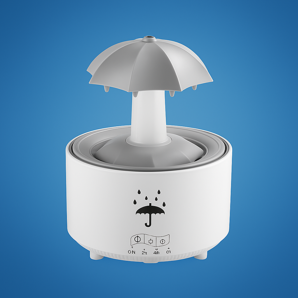 LumiDrop | Ultrasonic Aroma Diffuser – Rotating Umbrella Mist – LED Night Light – Quiet Humidifier for Bedroom
