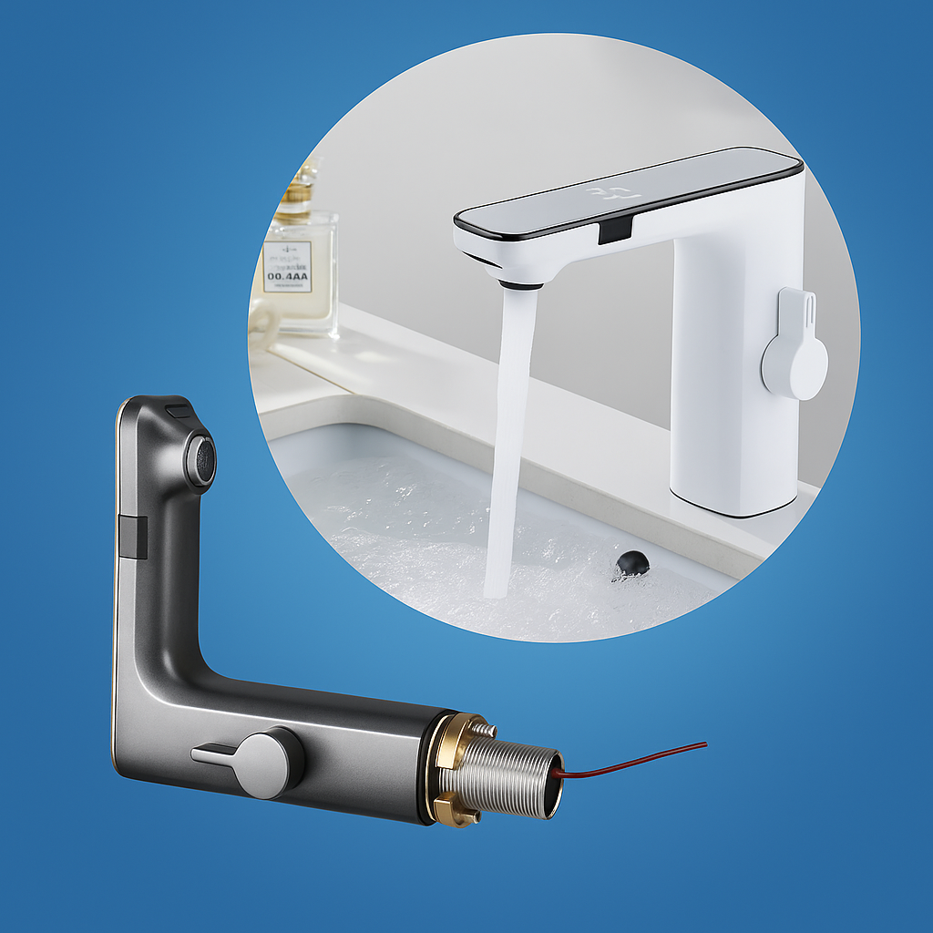 AquaSense | Infrared Sensor Faucet – LED Temperature Display – Automatic Shut-Off – Ideal for Kitchen & Bathroom Safety