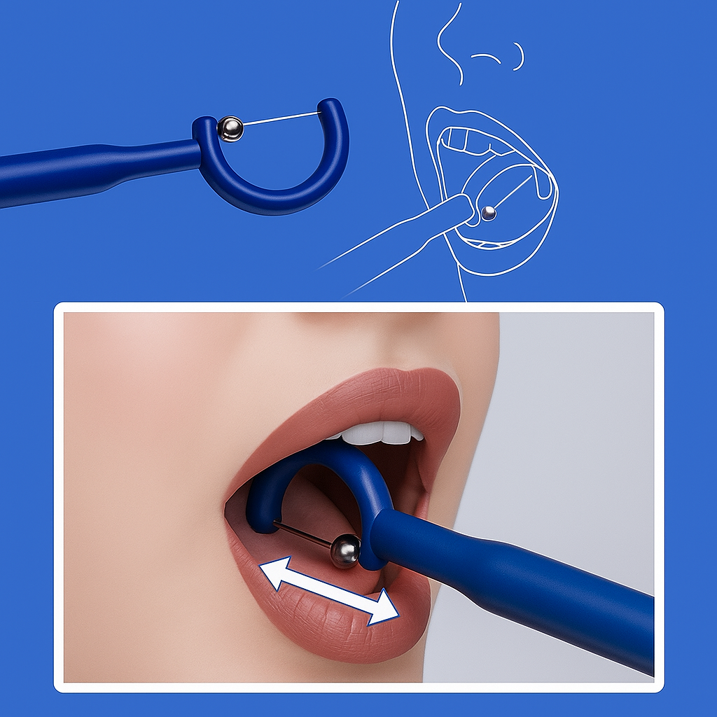 VocaFlex | Oral Muscle Trainer – 3-Piece Tongue Tip Exerciser – Non-Slip Handle – Improves Speech & Swallowing Control