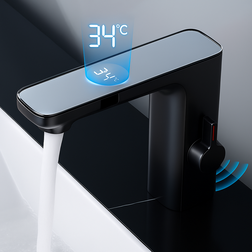 AquaSense | Infrared Sensor Faucet – LED Temperature Display – Automatic Shut-Off – Ideal for Kitchen & Bathroom Safety