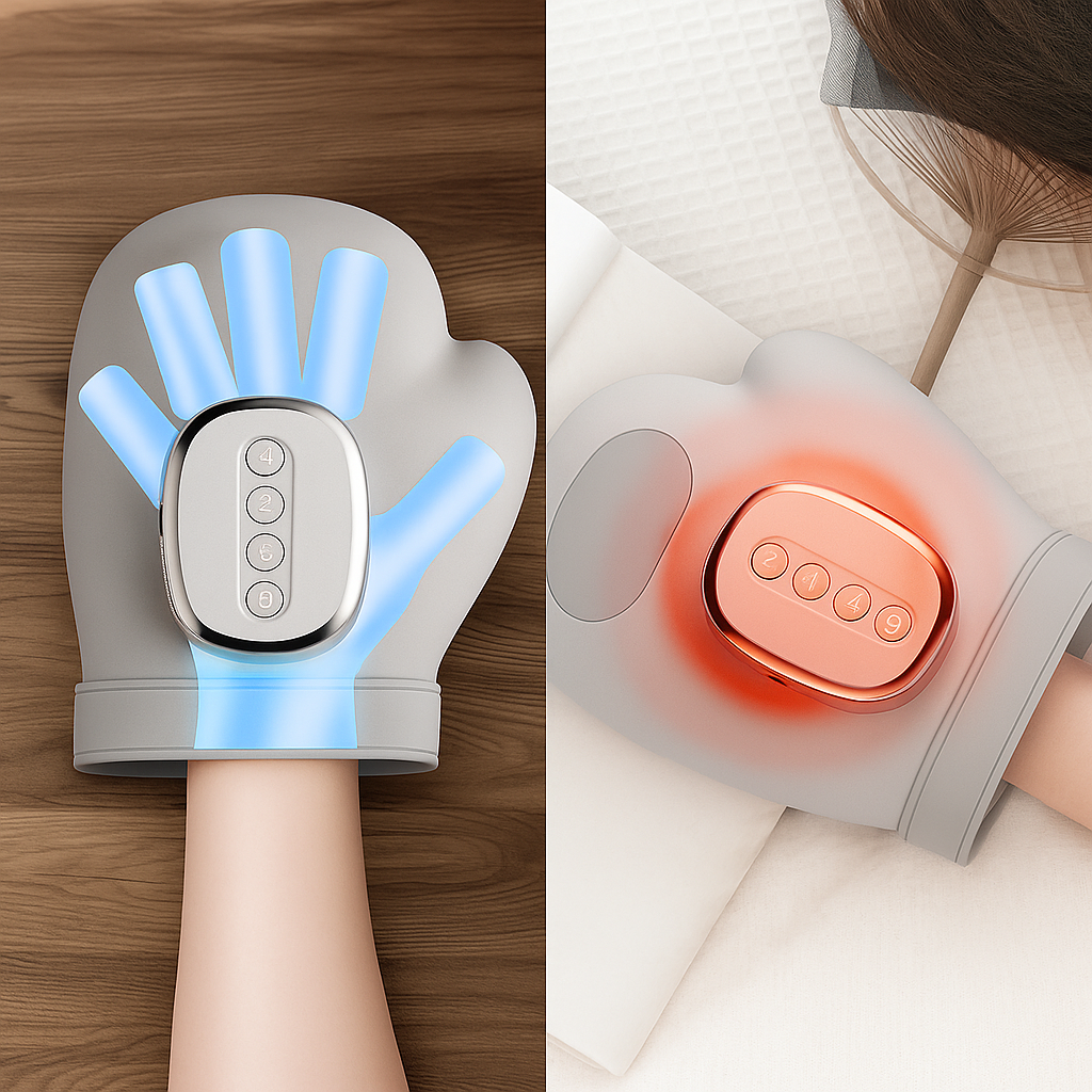 CalmPulse | Hand Compression Massager – Heat Relief Device – Cordless USB-Rechargeable – Ideal for Carpal Tunnel