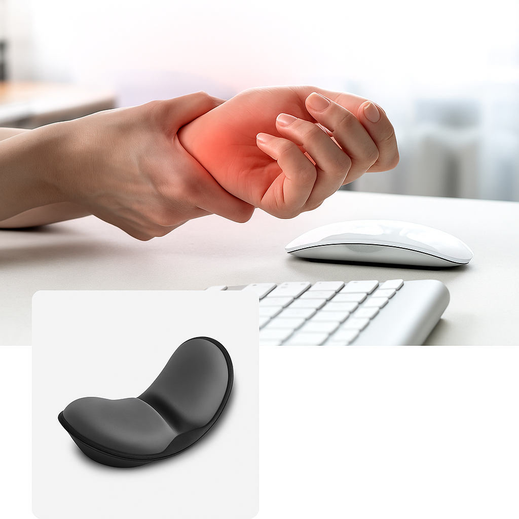 WristEase | Ergonomic Wrist Rest – Pain Relief Support – Memory Foam Cushioned Non-slip – Office and Gaming