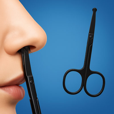 SafeTrim | Nose Hair Scissors – Rounded Tip Safety – Rust-Resistant Stainless Steel – Painless Grooming for Men & Women