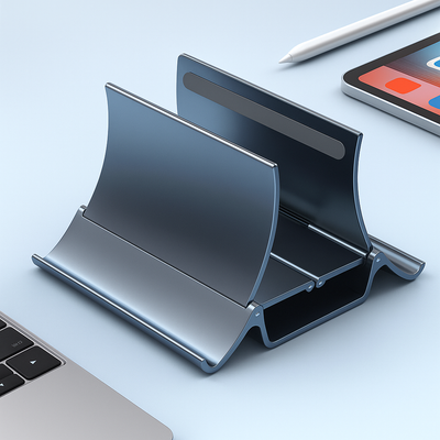 Deskform | Vertical Laptop Stand – Adjustable Aluminium Design – Space-Saving Cooling Holder for Workstations