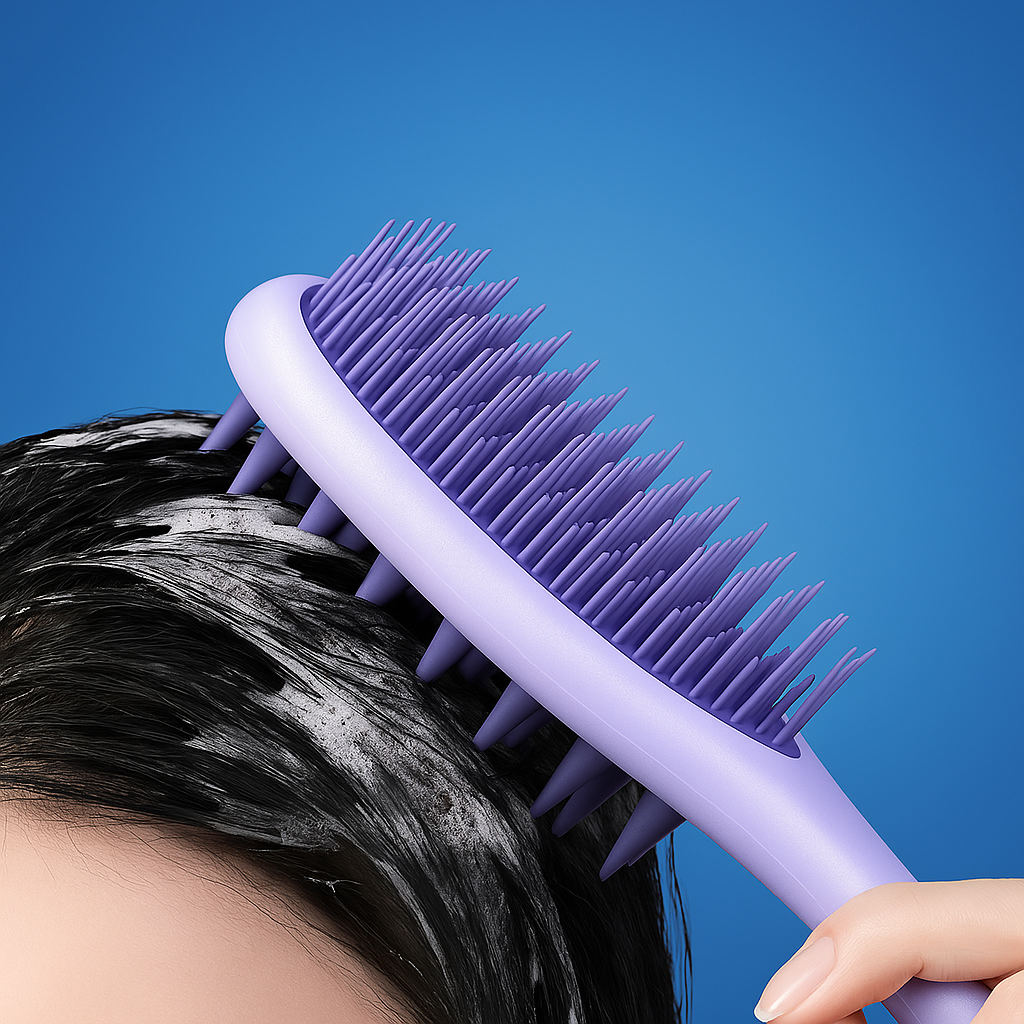 ScalpLuxe | Double-Sided Shampoo Brush – Silicone Scalp Massager – Deep Clean for Oily Hair & Sensitive Scalp