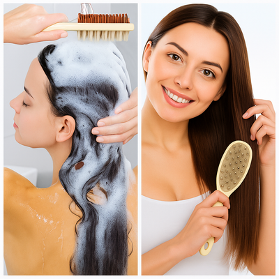 ScalpLuxe | Double-Sided Shampoo Brush – Silicone Scalp Massager – Deep Clean for Oily Hair & Sensitive Scalp