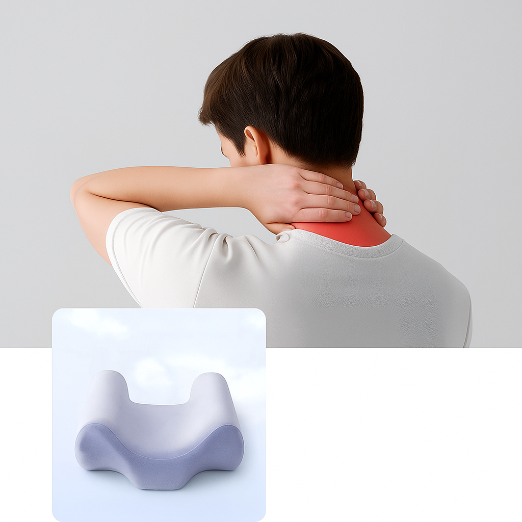 GlowAlign | Anti-Wrinkle Beauty Pillow – Memory Foam Orthopaedic Support – Contoured Shape for Side & Back Sleepers