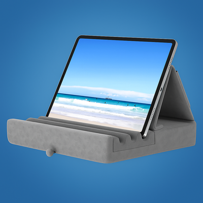 ViewEase | Foldable Tablet Pillow Stand – Adjustable Hands-Free Holder – Soft Cushioned Support with Pocket – Home & Travel Use