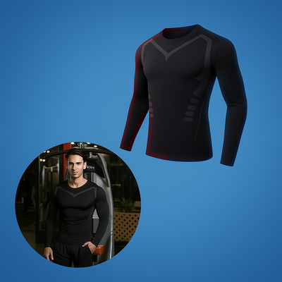 ProDryFit | Men’s Long Sleeve Workout Shirt – Quick-Dry Moisture-Wicking Top – Breathable Stretch Mesh – Gym & Running