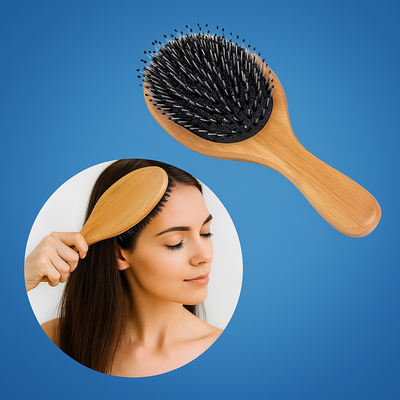 ShineLuxe | Detangling Boar Bristle Hair Brush – Anti-Frizz Scalp Massage – Natural Dual Bristles – Smooth Healthy Hair
