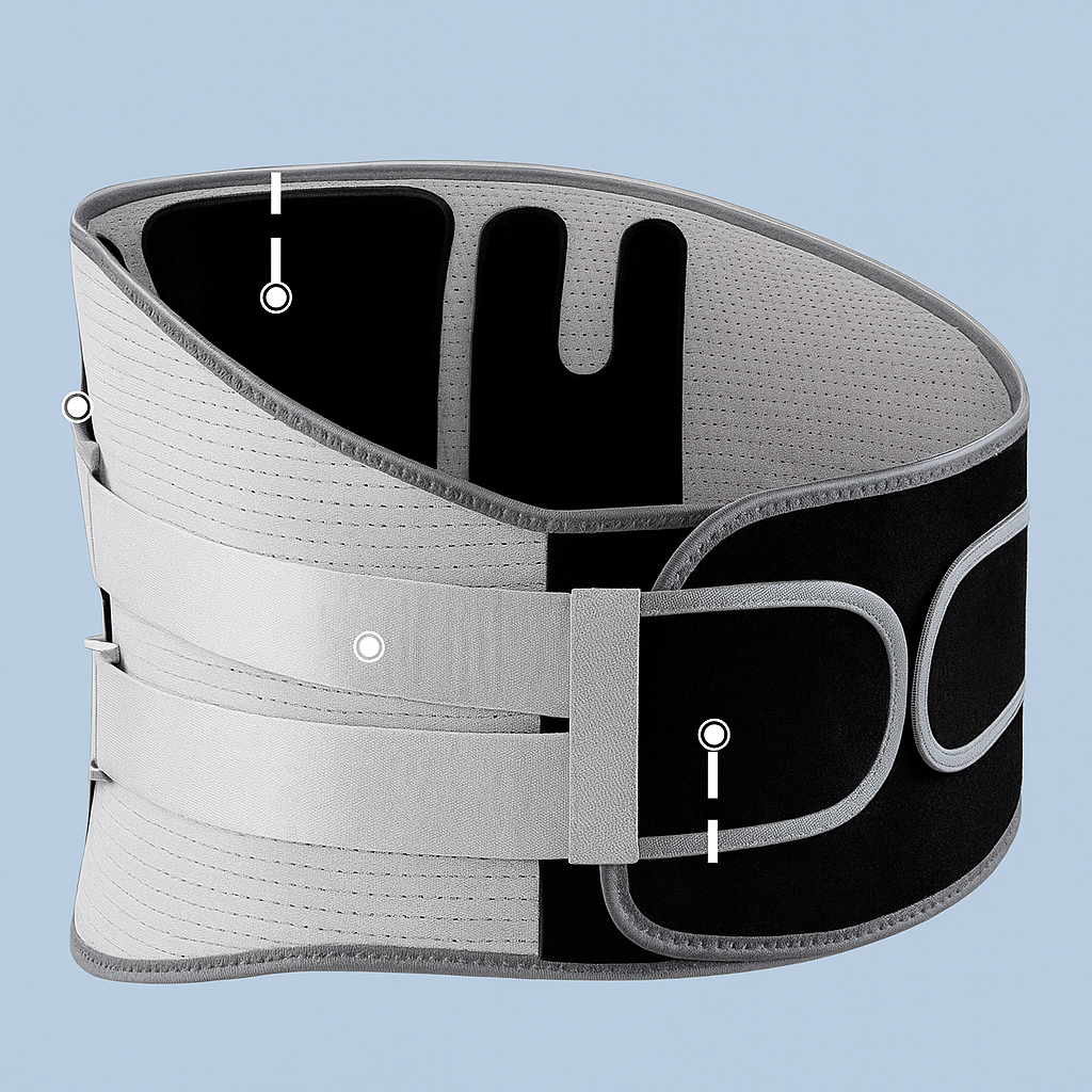 AlignCore | Lumbar Support Belt – Adjustable Compression Brace – Breathable Mesh Fit – Posture & Back Pain Relief