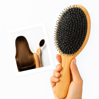 ShineLuxe | Detangling Boar Bristle Hair Brush – Anti-Frizz Scalp Massage – Natural Dual Bristles – Smooth Healthy Hair