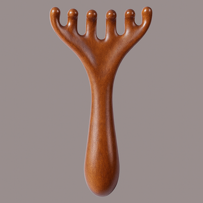 CalmiWood | Natural Sandalwood Head Massage Comb – Anti-Static Meridian Design – Gentle Scalp Stimulation – Relaxation & Hair Care
